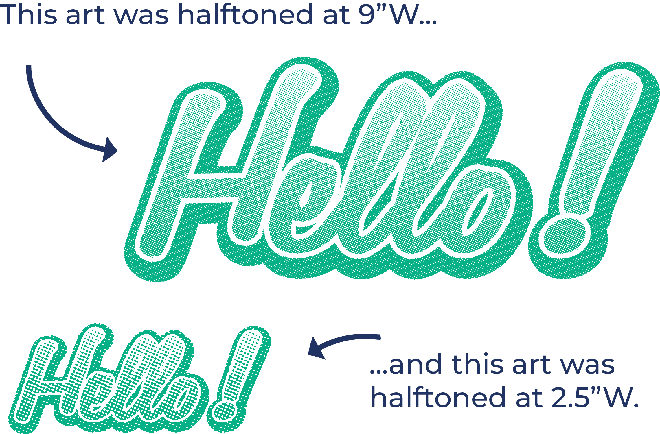 On top is a large halftone image and on bottom is a small halftone image